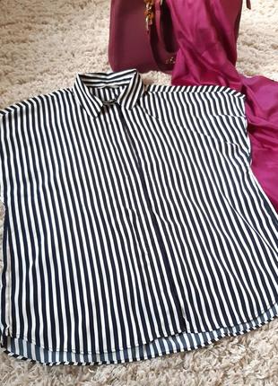 Стильная полосатая блузка, объёмная,  h&m, p. 10-147 фото
