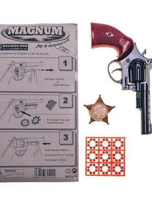 Игрушечный револьвер magnum c пистонами 280gg с значком ammunation