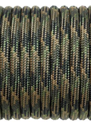 Паракорд camo olive&coyote&black&swampgreen paracord 550 (1 метр) нейлоновый шнур