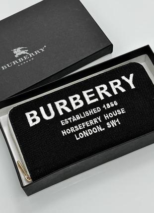 Гаманець  burberry wallet textile black white1 фото