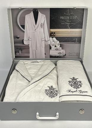 Халат-набір maison d'or royal crown white s