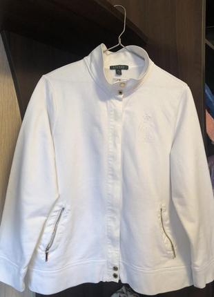 Брендовий люксова кельми куртка худі ralph lauren білого кольору