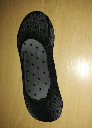 Шкарпетки-підслідники сітка в горошок чорні