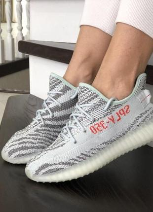 Р.37, 38 кросівки adidas x yeezy boost (сіро/м'ятні)