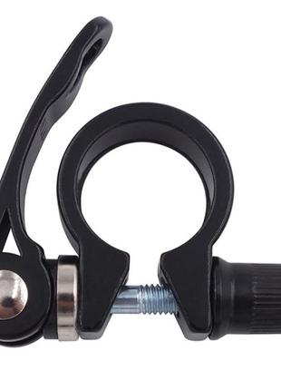 Хомут затискач для підсідельної труби 34,9 мм з ексцентриком у чорному кольорі5 фото