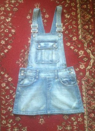 Спідничка -сарафан джинсова,котон100%,розмір s, можливий торг.1 фото