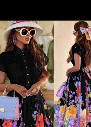 💛💎💎распродаж! платье черная цветы