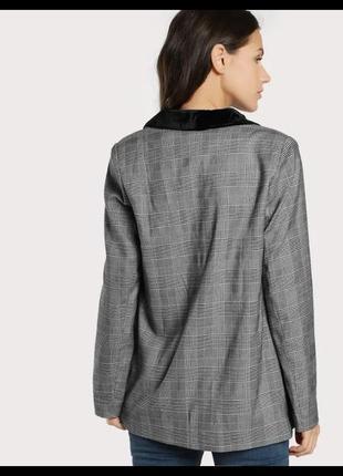 Пиджак, блейзер, жакет в клетку, серый, размер s3 фото