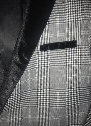 Пиджак, блейзер, жакет в клетку, серый, размер s6 фото