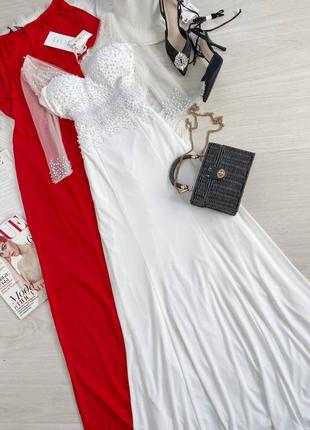Невероятное новое свадебное платье расшитое жемчужинками от mackara