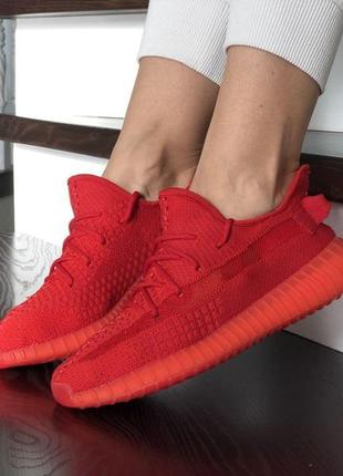 Р.37 кроссовки adidas x yeezy boost (красные)