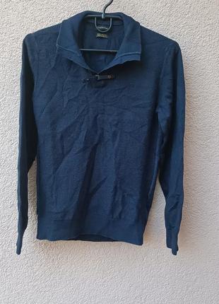 🔥 распродаж 🔥теплый пуловер мужской темно синий massimo dutti 100% merinos джемпер свитер6 фото