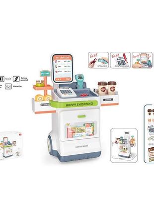 Магазин 668-121 (12) 47 элементов, звук, подсветка, сканер, продукты, купюры, монеты, на батарейках, в коробке