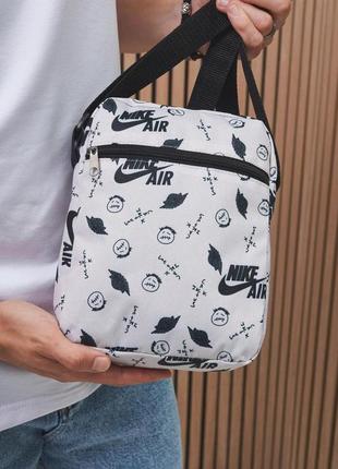 Сумка через плечо мужская nike белая барсетка на плечо спортивная повседневная мессенджер найк