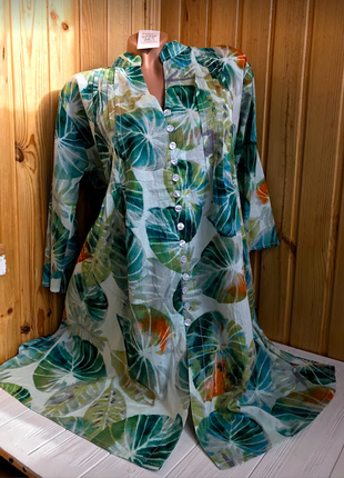 Яркая длинная платье-рубашка с поясом индиано код 25276 фото