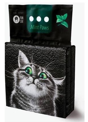 Fun cat mint paws зерновий наповнювач для котячого туалету з ароматом м’яти