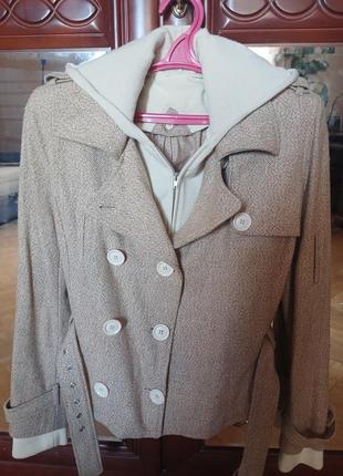 Теплый стильный жакет, пиджак, курточка на подкладке, размер м