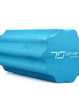 Масажний ролик 7sports профільований yoga roller eva ro3-45 синій (45*15см.)2 фото
