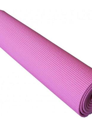 Килимок для йоги та фітнесу power system ps-4014 pvc fitness yoga mat pink (173x61x0.6)4 фото