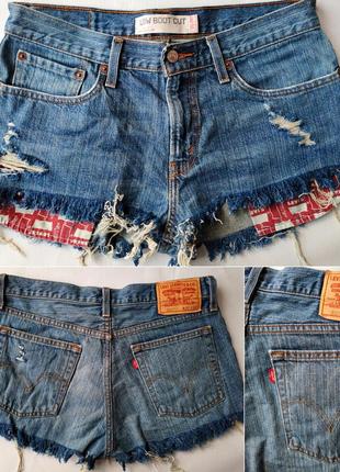 Джинсовые шорты с высокой посадкой levis1 фото