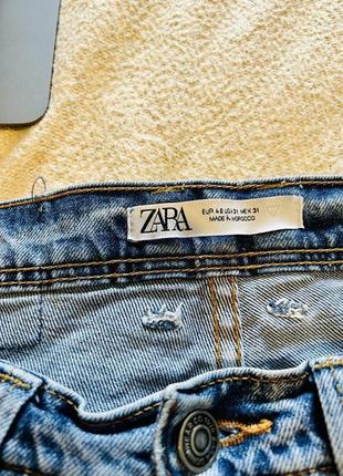 Zara чоловічі джинси/штани/сині джинси потерті джинси порвані5 фото