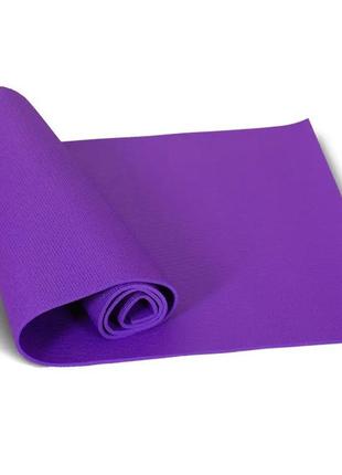 Килимок для йоги та фітнесу power system ps-4014 pvc fitness-yoga mat purple (173x61x0.6)4 фото