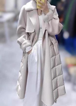 Комбинированная модель пальто премиум класса1 фото