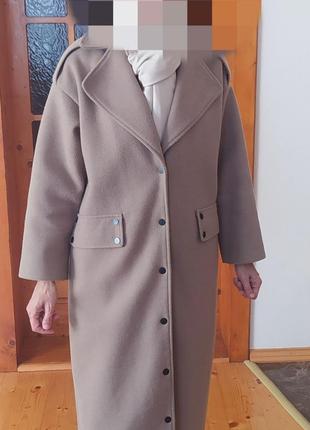 Стильное качественное кашемировое пальто оверсайз