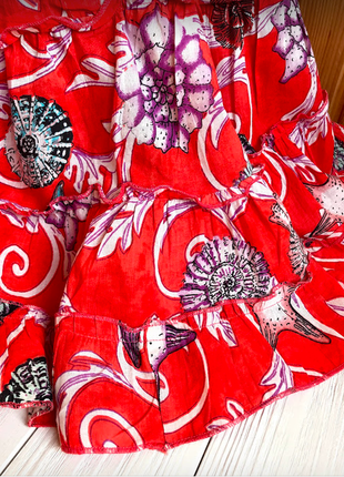 Трендовое ярко-красное солнце клеш платье код 2324,м-ка6 фото