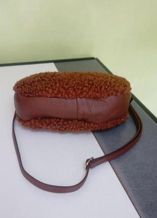 Сумка сумочка комбинированная кожа. и искусственный мех тедди4 фото