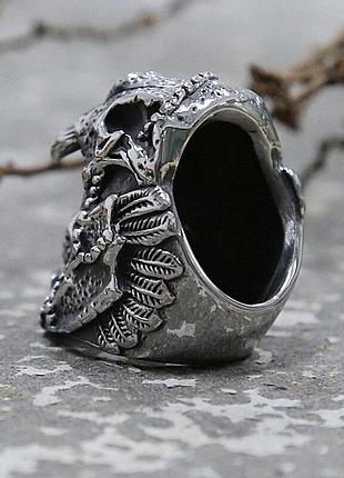 Кольцо печатка перстень мужское стальное aztec chief из медицинской нержавеющей стали...