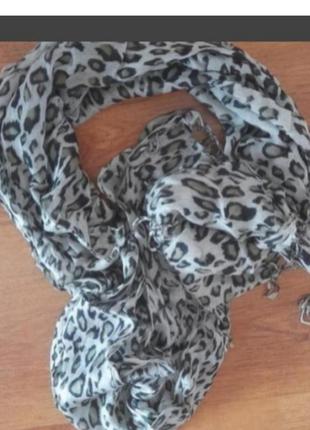 Шарф, палантин, принт леопард