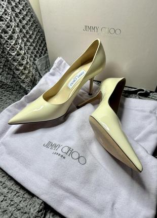 Кремовые туфли лодочки из кожи jimmy choo оригинал2 фото