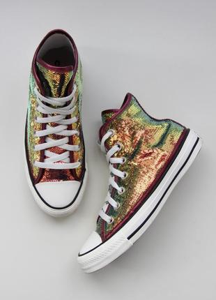 Кеды в пайетках converse