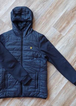 Демисезонная комбинированая куртка lyle & scott fleece jacket на утеплителе primaloft