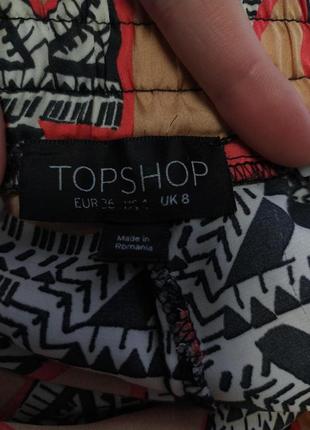 Женские шорты topshop разноцветные с абстрактным принтом размер 36 (s)8 фото