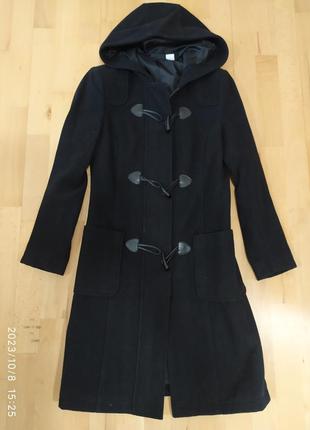 Вовняне осіннє пальто з капюшоном.2 фото