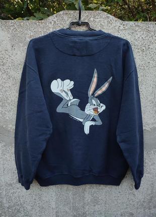 Вінтажний оверсайз світшот warner bros 1996 року з bugs bunny з мультфільму looney tunes багз лазні кролик мультик