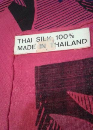 Хустка ручної роботи з тайського шовку роуль фуксія+300 хусток на сторінці3 фото