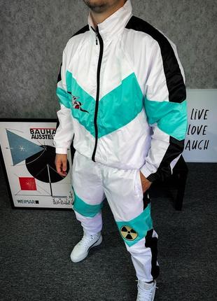 Белый мужской спотивный костюм олимпийка брюки2 фото