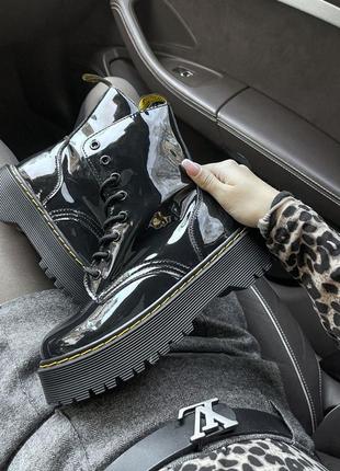 Черевики dr martens leather black fur 10095