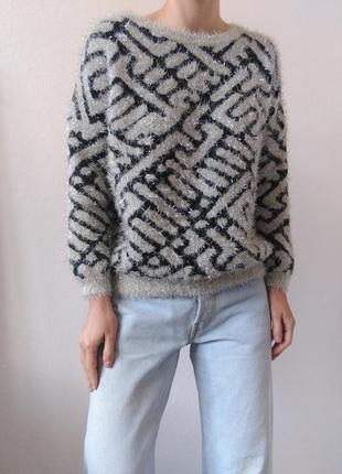Качественный свитер брендовый джемпер пуловер реглан лонгслив кофта ворсистый свитер серый джемпер golden days paris2 фото