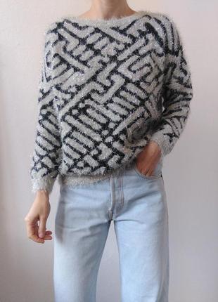 Качественный свитер брендовый джемпер пуловер реглан лонгслив кофта ворсистый свитер серый джемпер golden days paris3 фото