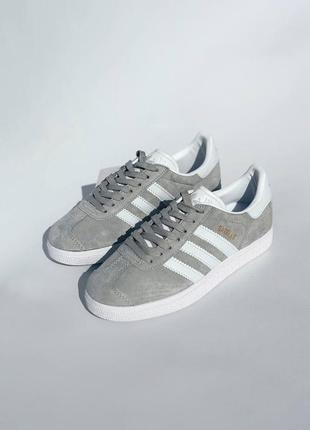 Кроссовки женские adidas gazelle white gray