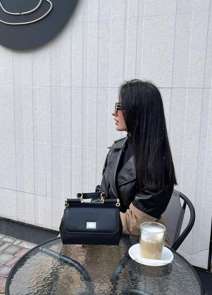 Жіноча сумка дольче габбана чорна dolce & gabbana black sicily 203 фото
