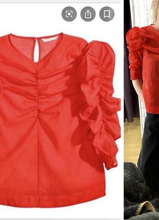 Продам трендову блузку з органзи з об'ємним рукавом h&m