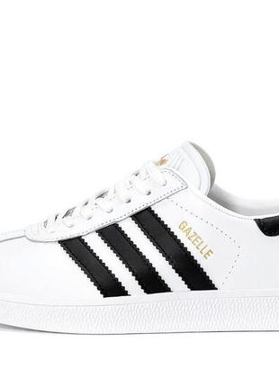 Женские кроссовки adidas gazelle white black 36-37-38-39-403 фото