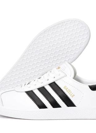 Женские кроссовки adidas gazelle white black 36-37-38-39-405 фото