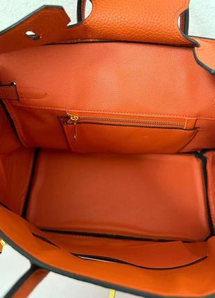 Женская сумка эрмес оранжевая hermes orange2 фото