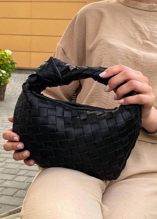 Жіноча сумка боттега венета чорна bottega veneta black